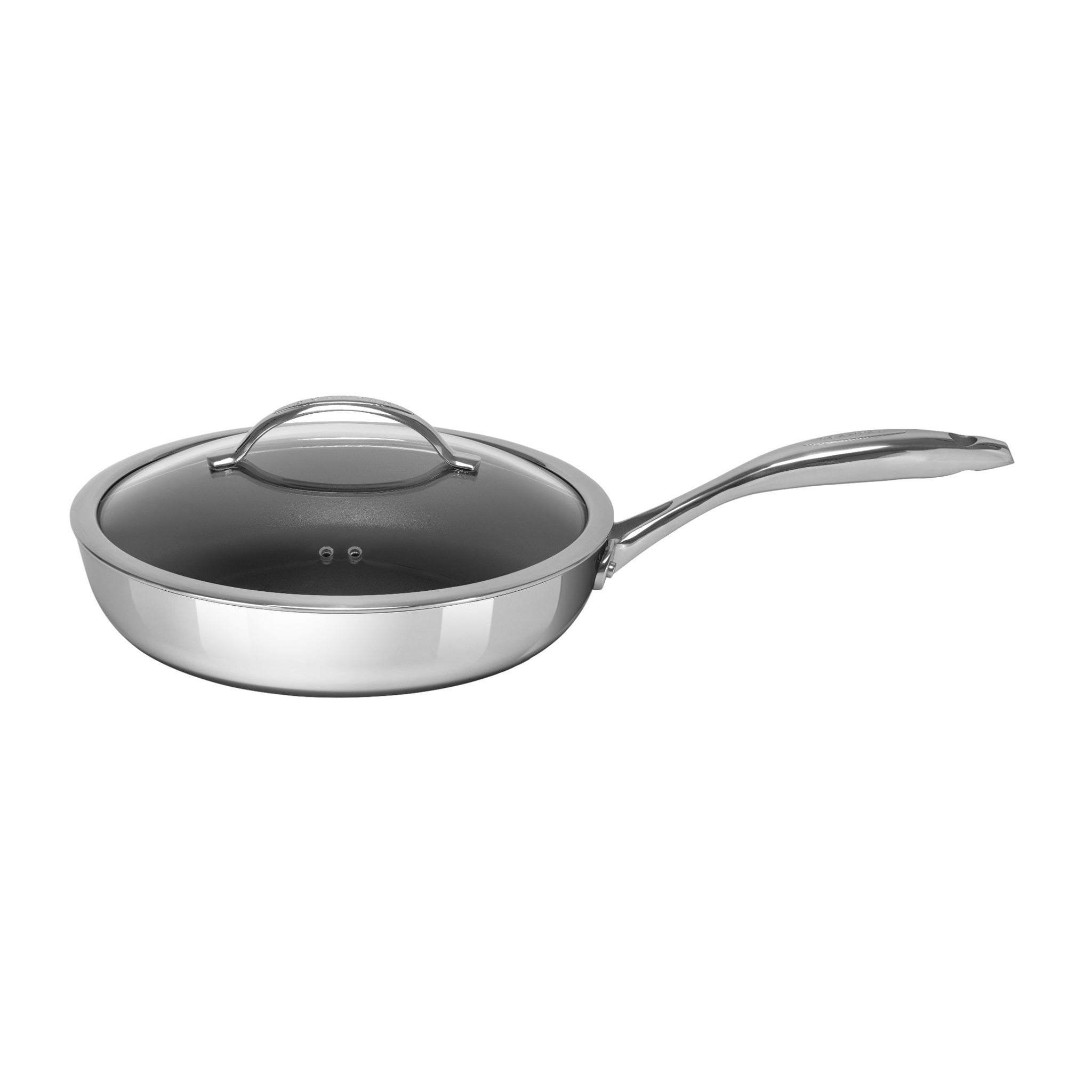 Stainless Steel Saute pan on a white background